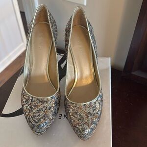 Sparkly platform heel